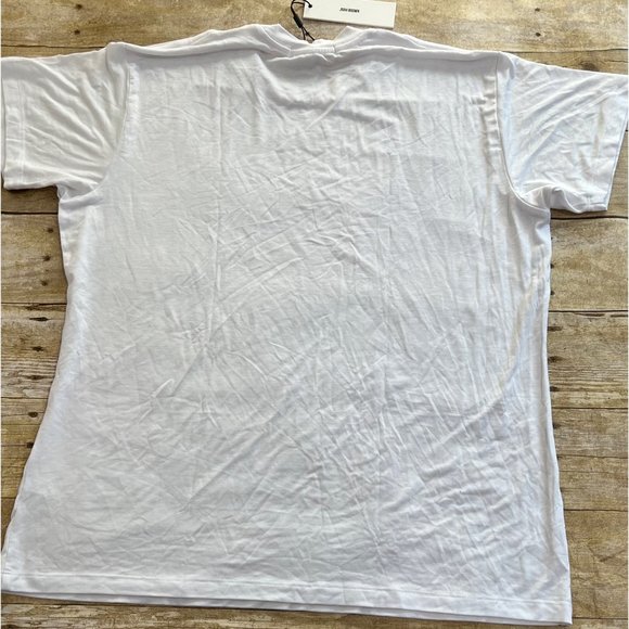 NWT Joah Brown Boyfriend Tee T-Shirt in White Size S/M - Picture 3 of 4